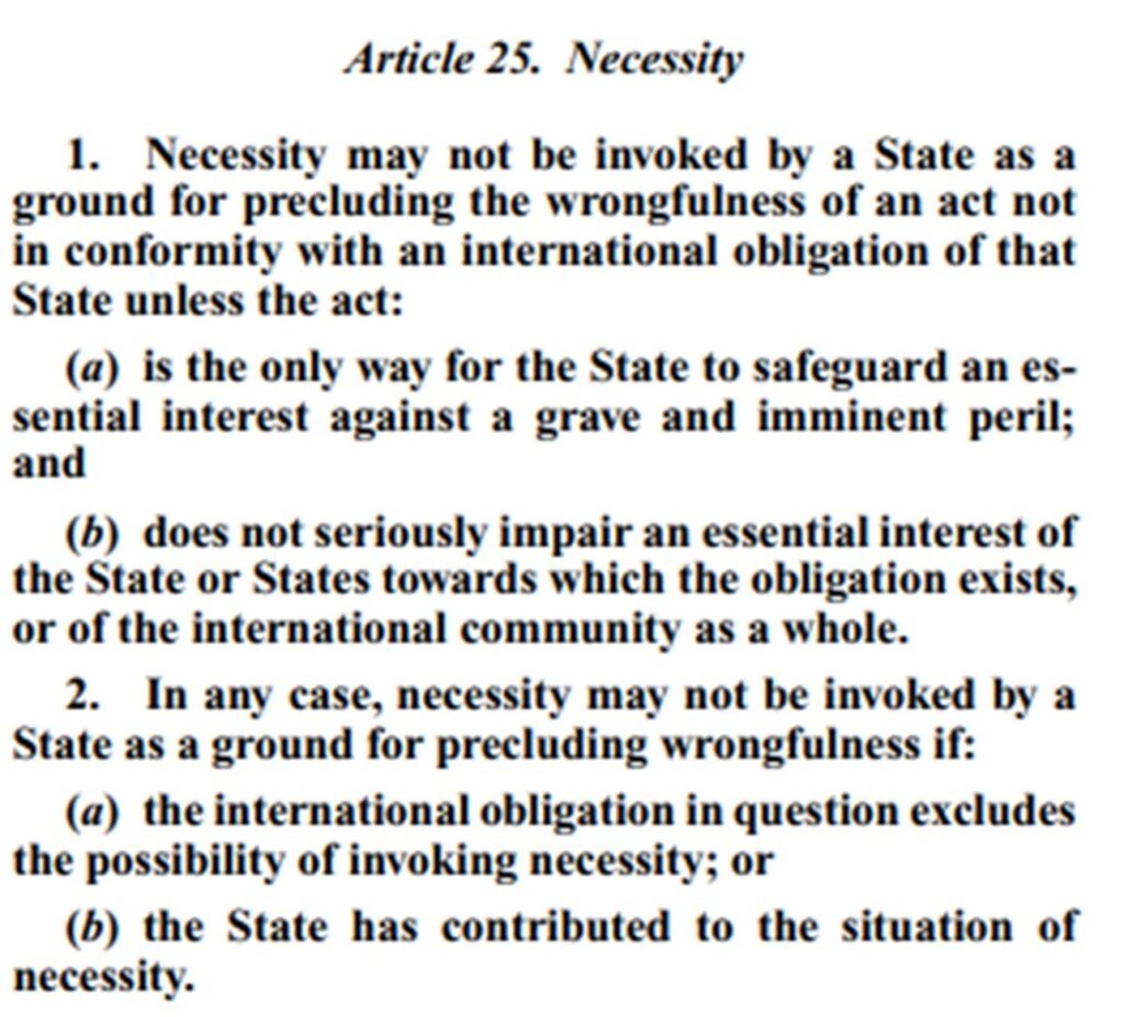 State of Necessity Investment Arbitration